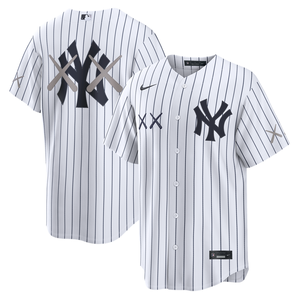 New York Yankees Nike x KAWS White Stadium Jersey product image 1, provided for visual reference and product detail review