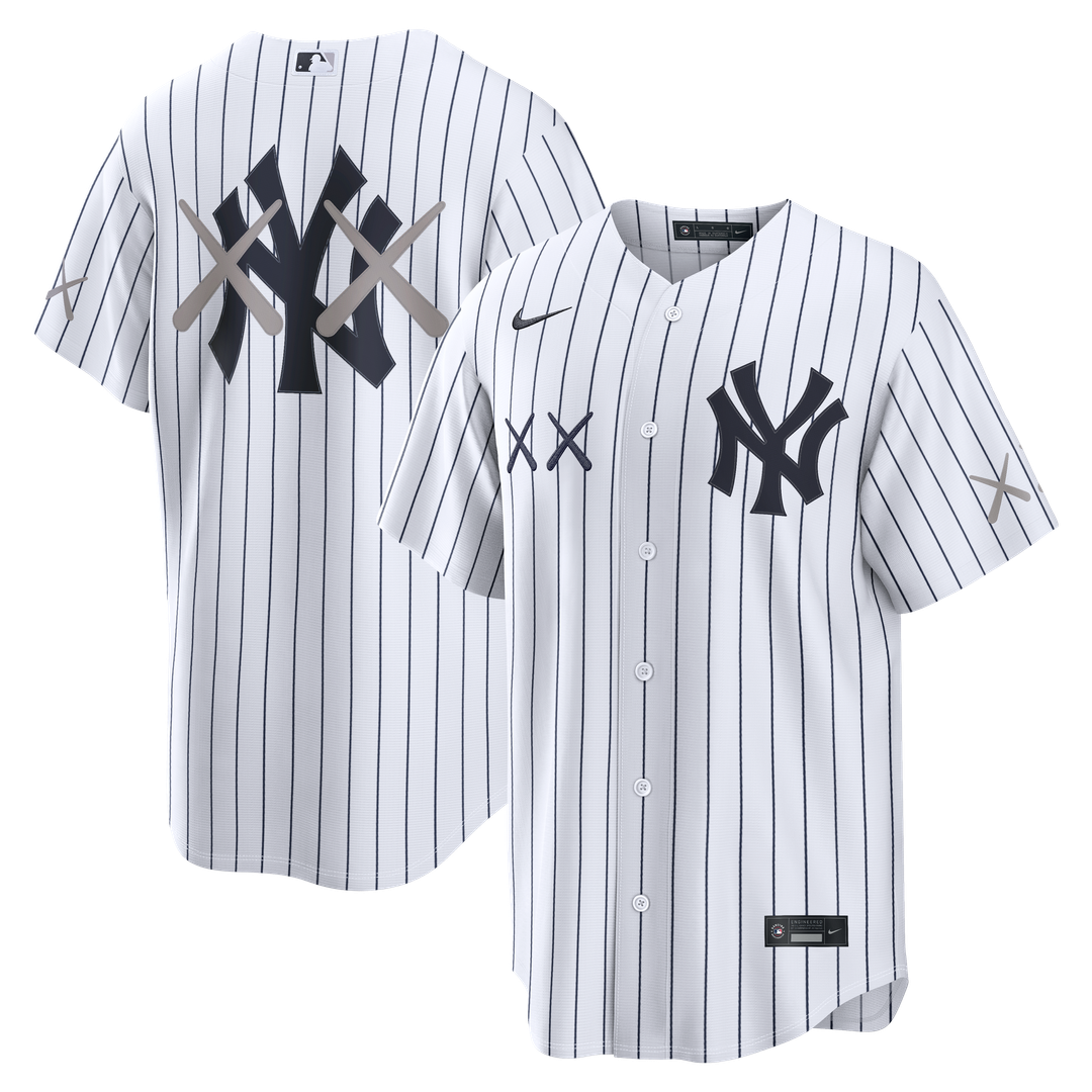 New York Yankees Nike x KAWS White Stadium Jersey product image 1, provided for visual reference and product detail review
