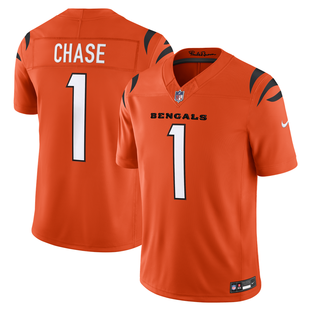 Cincinnati Bengals Ja'Marr Chase Nike Black Team Vapor F.U.S.E. Stitched Limited Jersey product image 10, provided for
