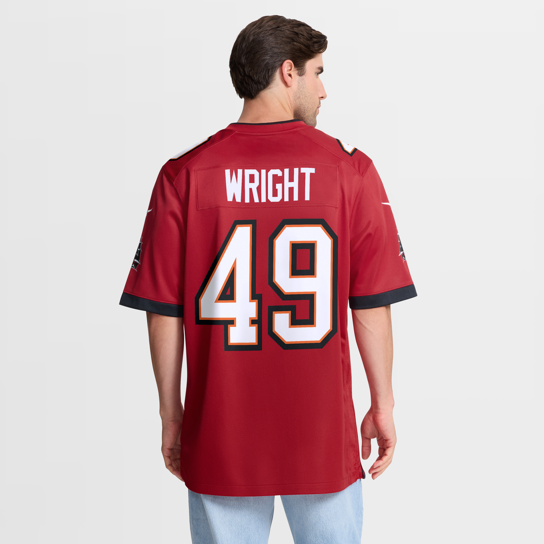 Tampa Bay Buccaneers Owen Wright Nike Red Team Game Jersey product image 5, provided for visual reference and product detail