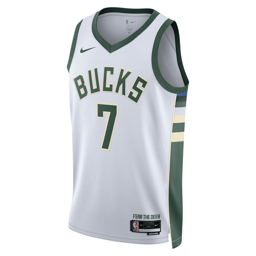 Milwaukee Bucks Nike Association Edition Swingman Jersey - White - Kevin Porter Jr. - Unisex product image 3, provided for