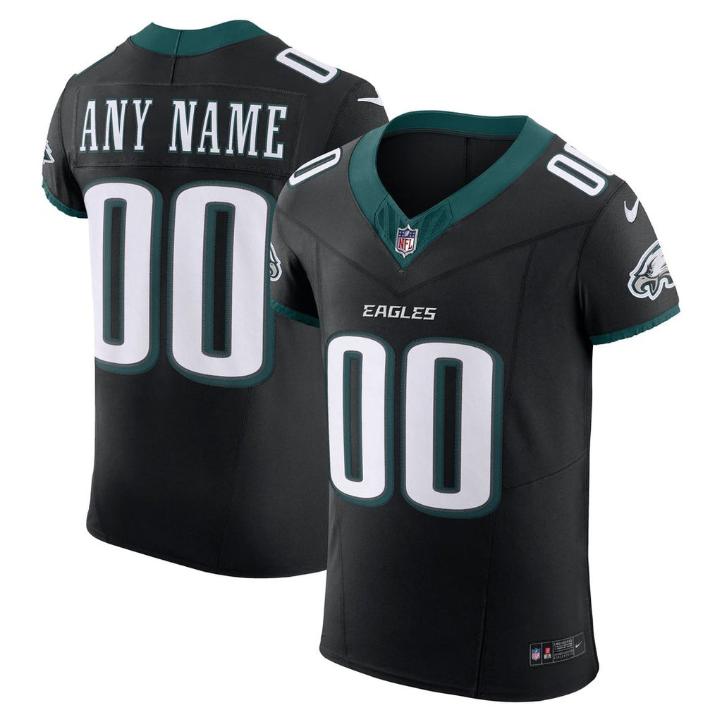 Philadelphia Eagles Nike Black Alternate Vapor F.U.S.E. Elite Custom Jersey product image 1, provided for visual reference