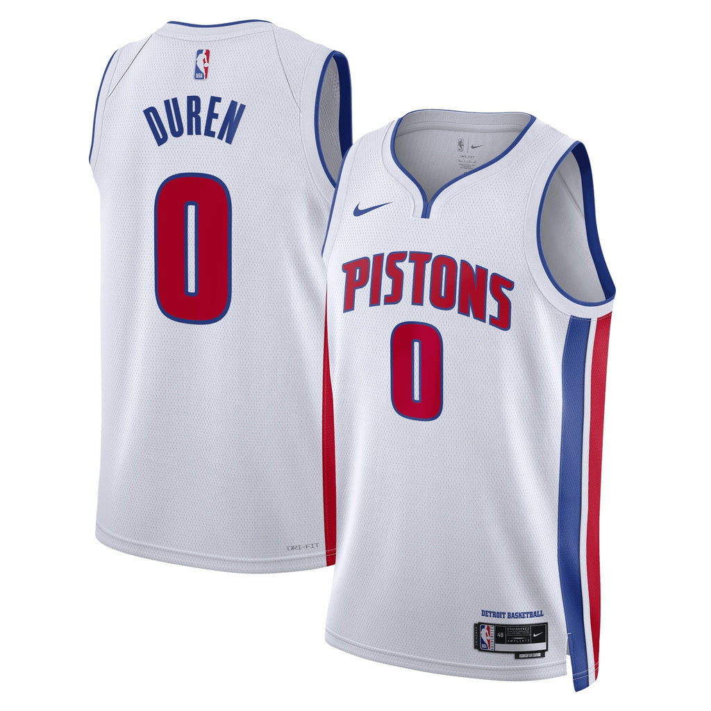 Detroit Pistons Nike Association Edition Swingman Jersey - White - Jalen Duren - Unisex product image 1, provided for visual