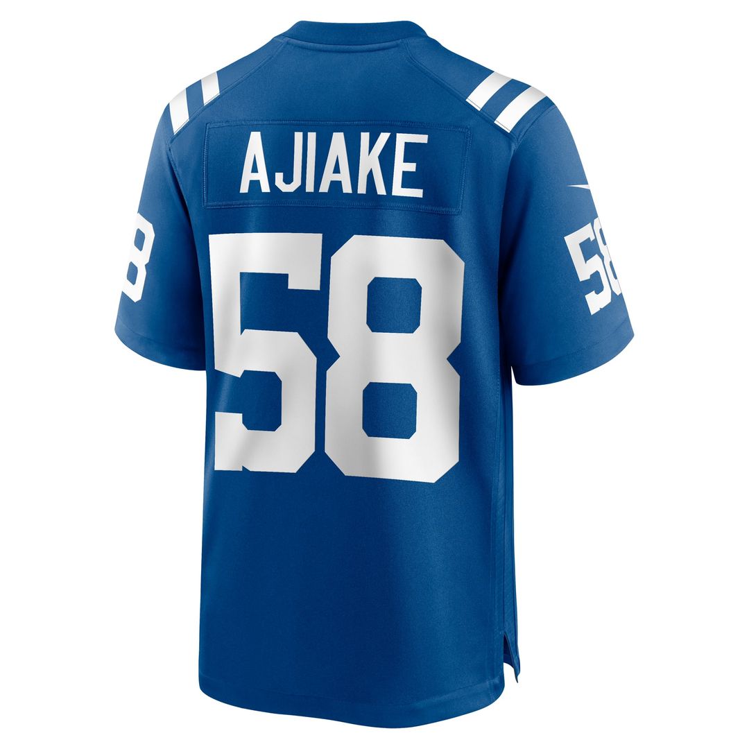 Indianapolis Colts Austin Ajiake Nike Royal Game Jersey product image 3, provided for visual reference and product detail