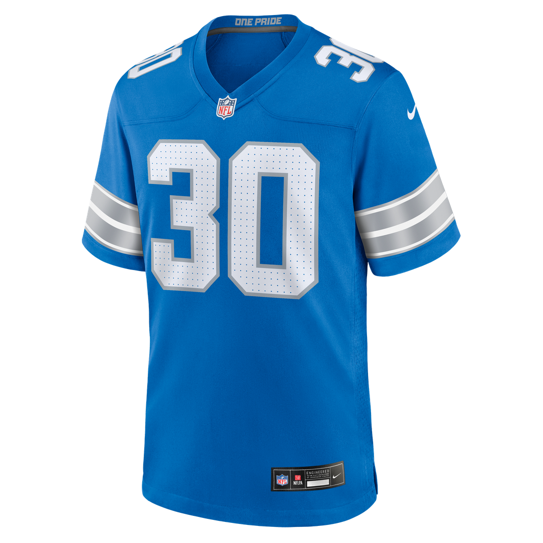 Detroit Lions Khalil Dorsey Nike Blue Team Game Jersey product image 2, provided for visual reference and product detail