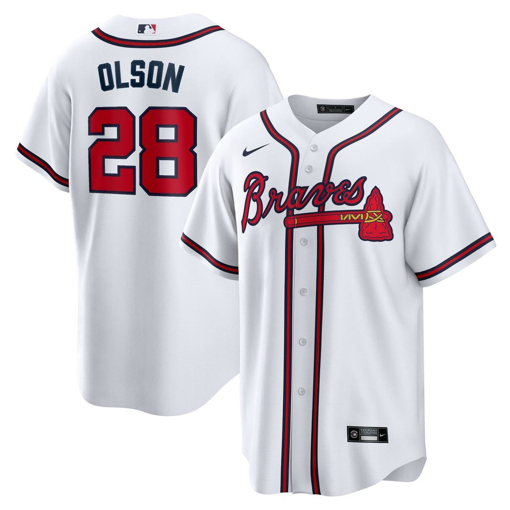 Atlanta Braves Matt Olson Nike White Home Replica Player Jersey product image 1, provided for visual reference and product
