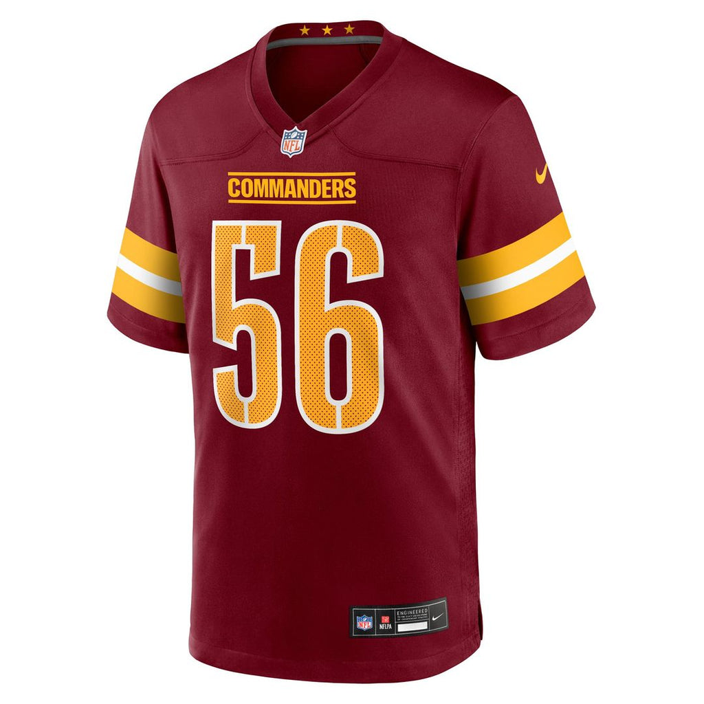 Washington Commanders Kain Medrano Nike Burgundy Team Game Jersey product image 2, provided for visual reference and product