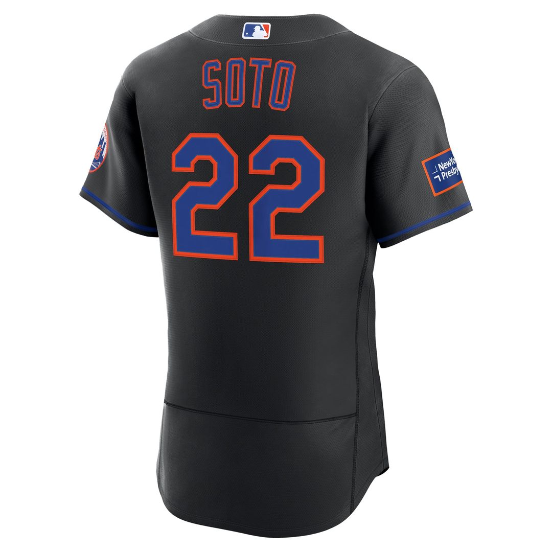 New York Mets Juan Soto Nike Black Alternate Authentic Sponsor Patch Jersey product image 6, provided for visual reference