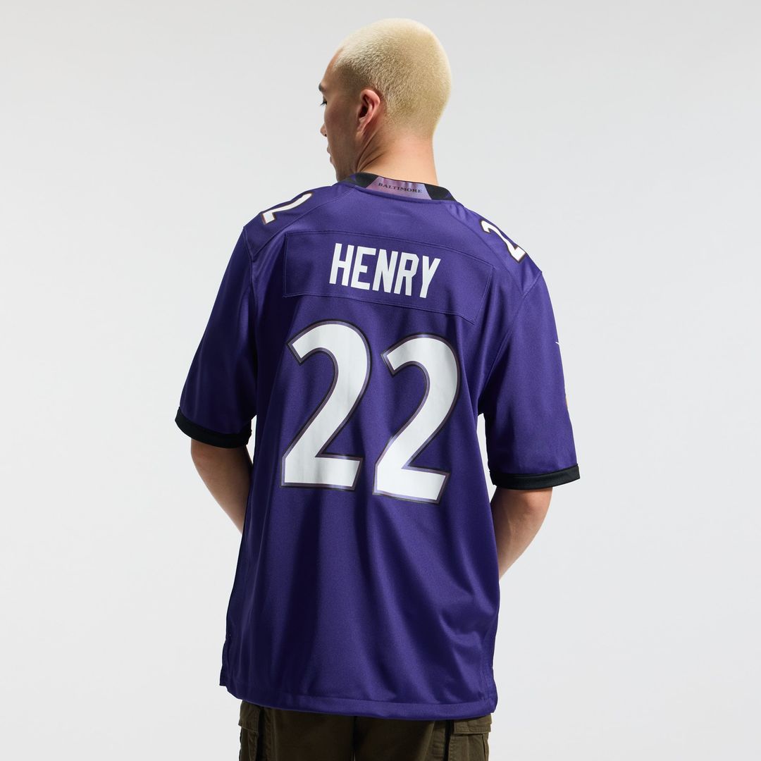 Baltimore Ravens Derrick Henry Nike Purple Team Game Jersey product image 3, provided for visual reference and product