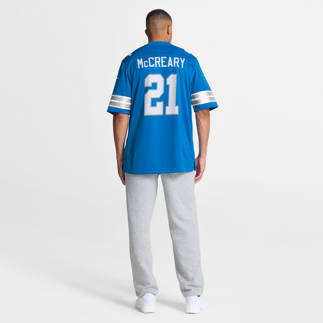 Detroit Lions Roger McCreary Nike Blue Team Game Jersey product image 5, provided for visual reference and product detail