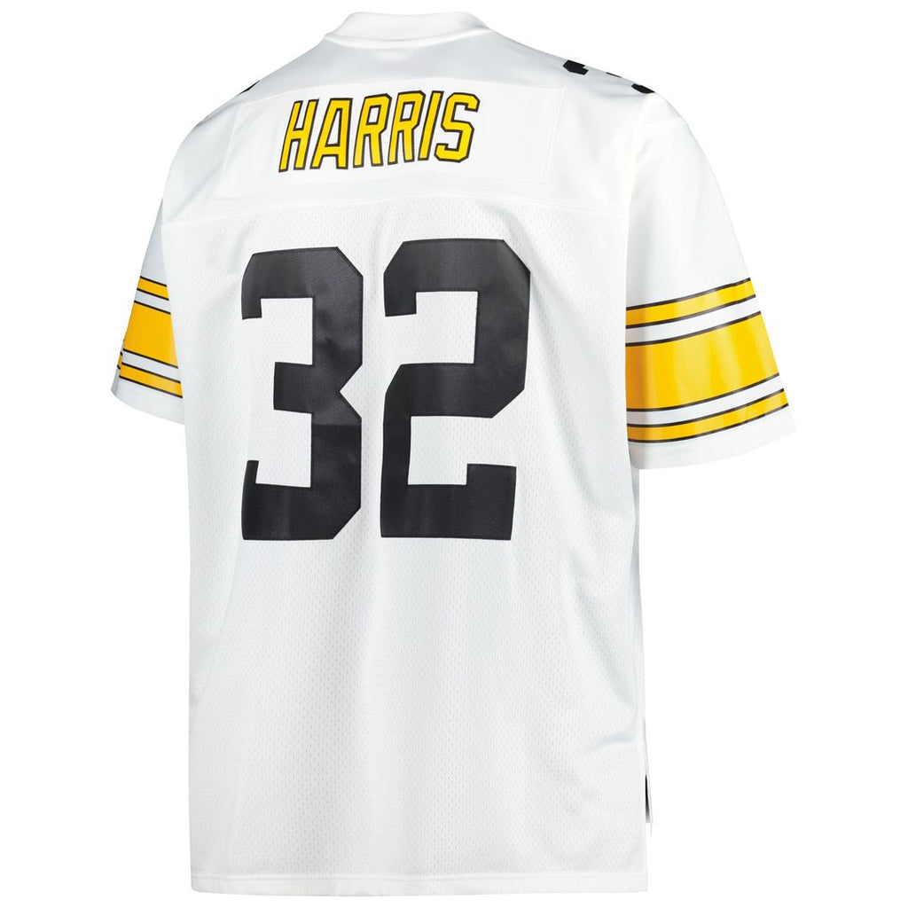 Pittsburgh Steelers Franco Harris Mitchell & Ness White Big & Tall 1976 Retired Player Replica Jersey product image 3,