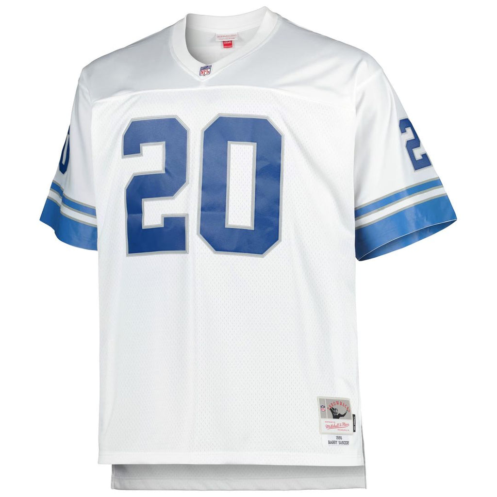 Detroit Lions Barry Sanders Mitchell & Ness Blue Big & Tall 1996 Retired Player Replica Jersey product image 8, provided for