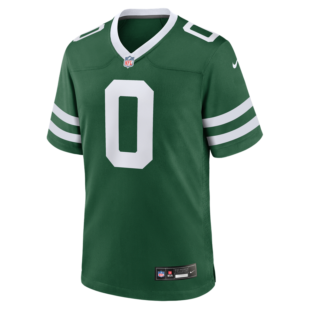 New York Jets Braelon Allen Nike Legacy Green Game Jersey product image 2, provided for visual reference and product detail