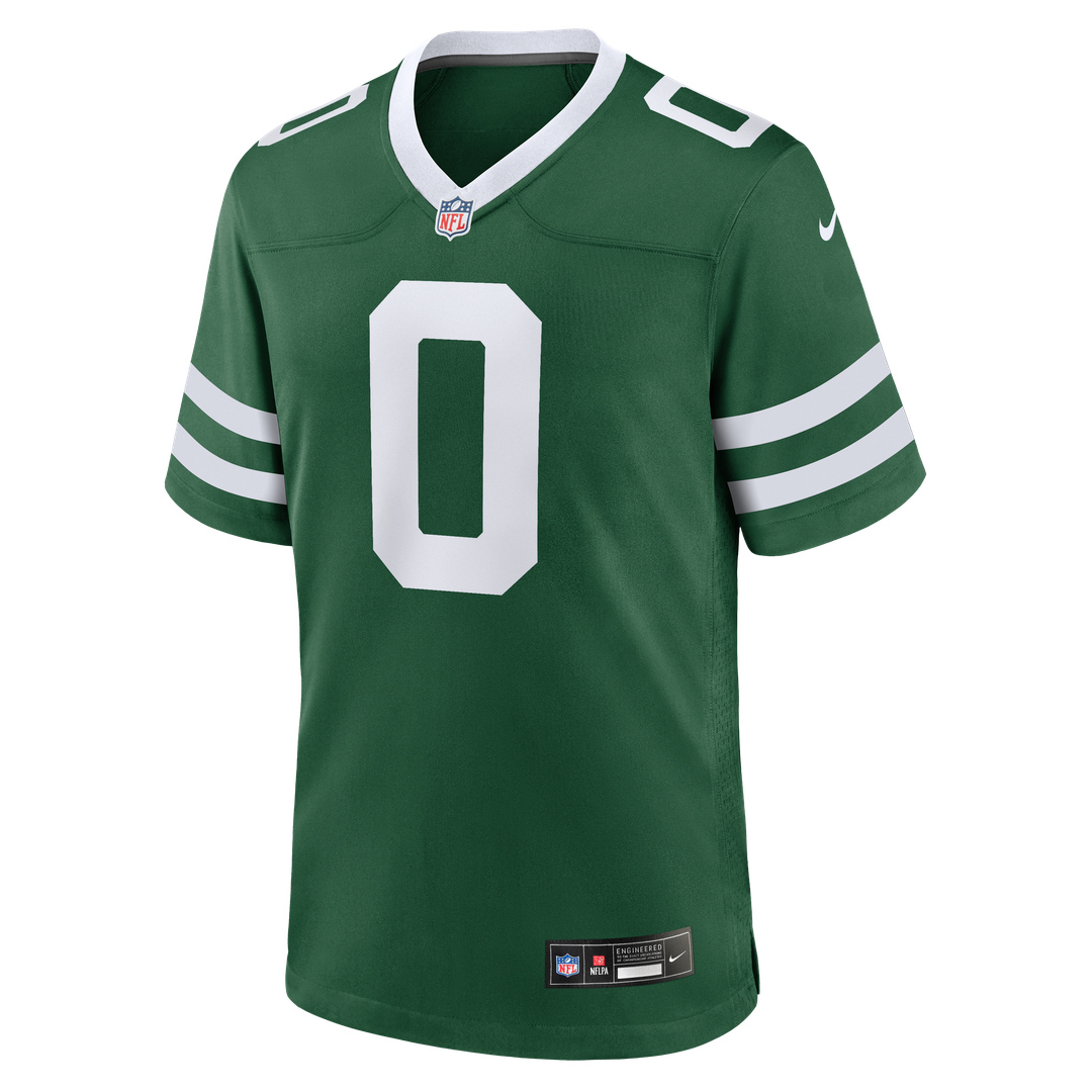 New York Jets Braelon Allen Nike Legacy Green Game Jersey product image 2, provided for visual reference and product detail