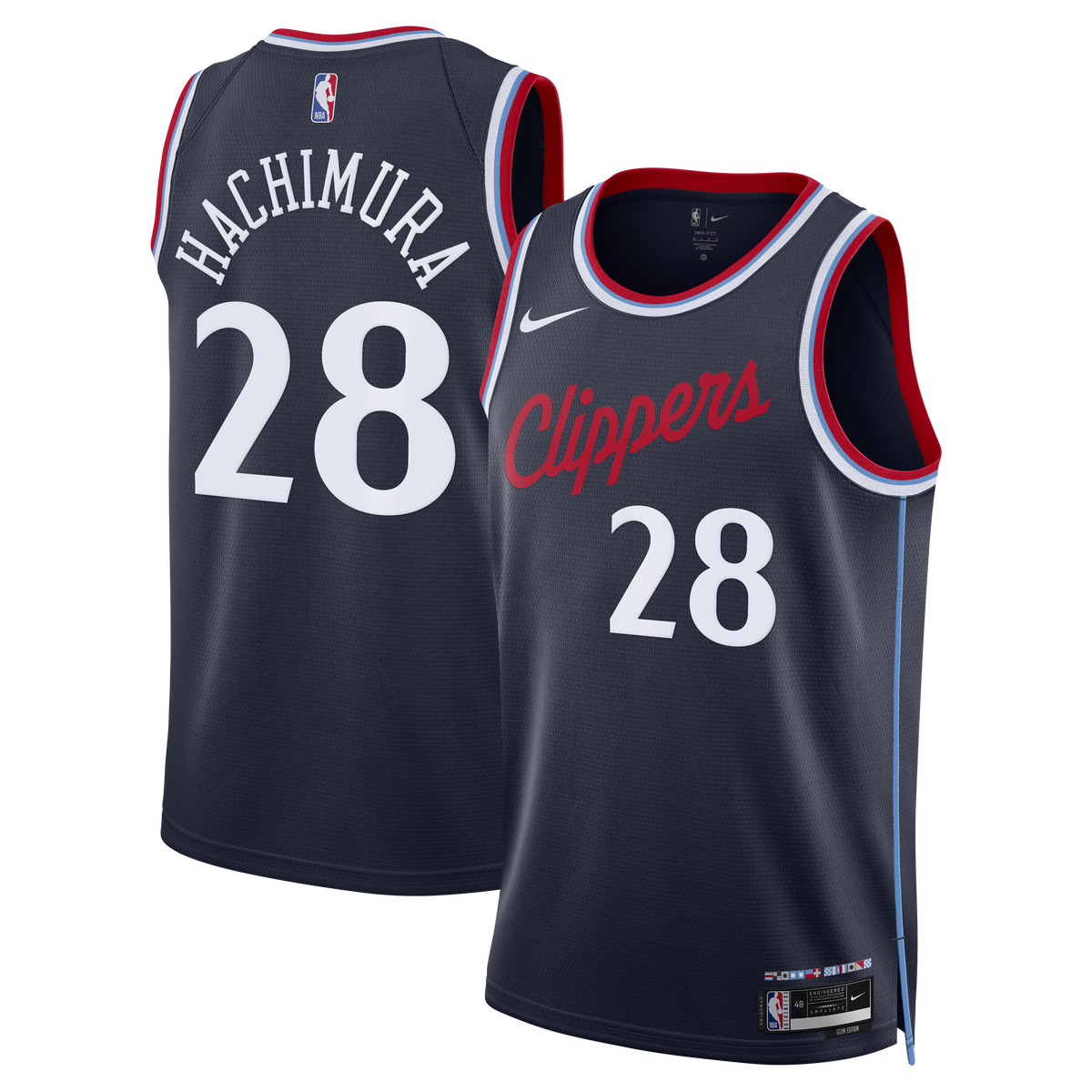 Los Angeles Clippers Nike Replica Icon Edition Swingman Jersey - Navy - Rui Hachimura - Unisex product image 1, provided for