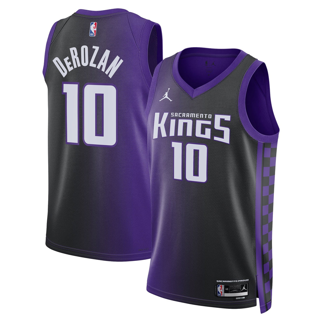 Sacramento Kings Jordan Brand Statement Edition Swingman Jersey - Purple - DeMar DeRozan - Unisex product image 1, provided
