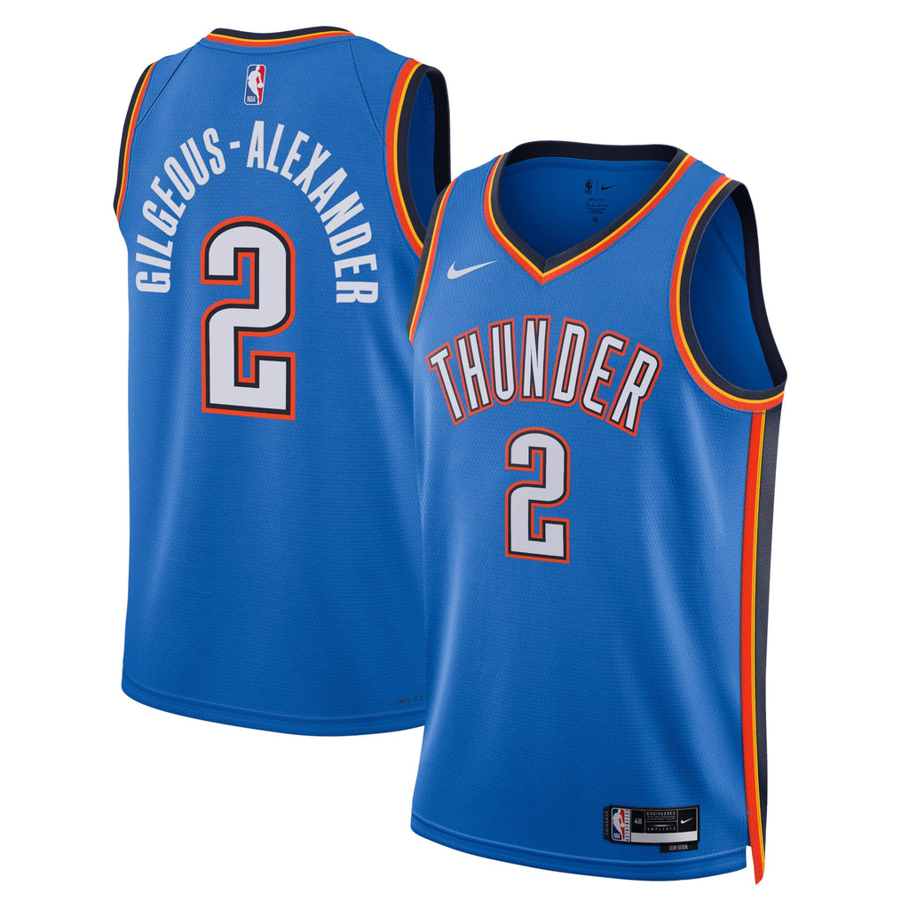 Oklahoma City Thunder Nike Icon Edition Swingman Jersey - Blue - Shai Gilgeous-Alexander - Unisex product image 1, provided
