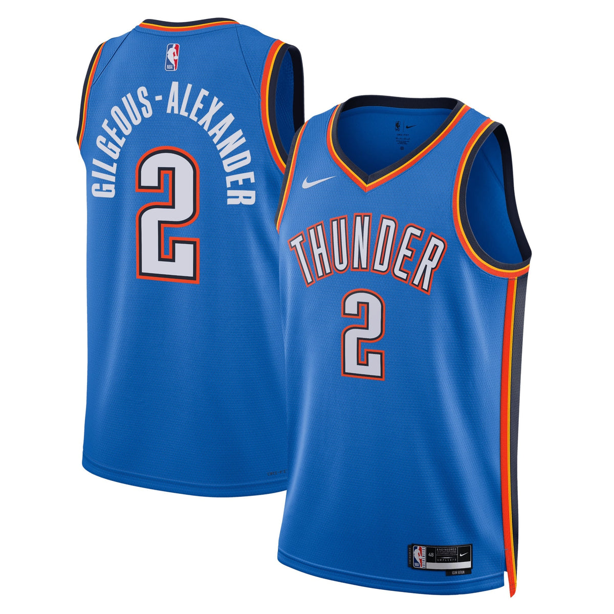 Oklahoma City Thunder Nike Icon Edition Swingman Jersey - Blue - Shai Gilgeous-Alexander - Unisex product image 1, provided