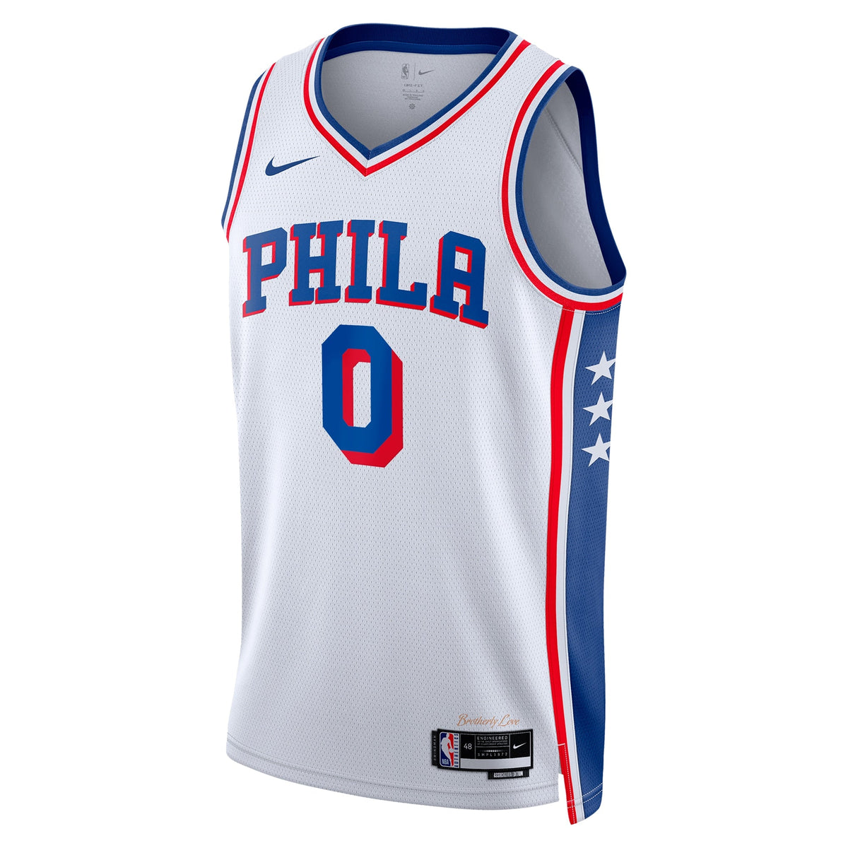 Philadelphia 76ers Nike Association Edition Swingman Jersey - White - Tyrese Maxey - Unisex product image 3, provided for