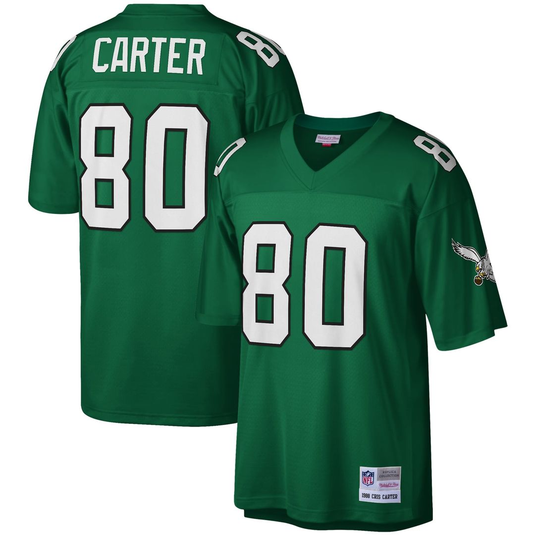 Philadelphia Eagles Cris Carter Mitchell & Ness Kelly Green Legacy Replica Jersey product image 1, provided for visual