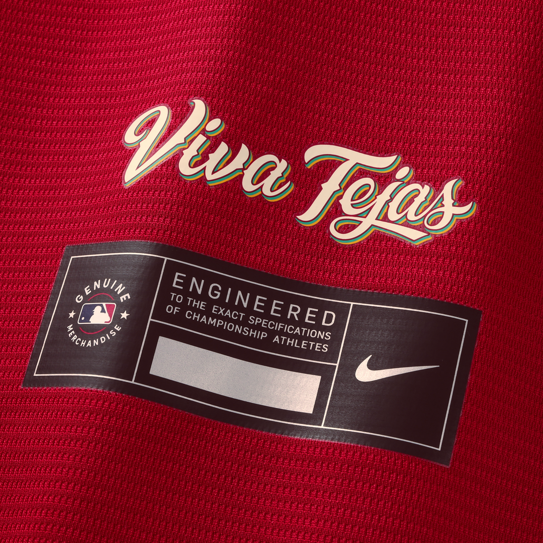 Texas Rangers Joc Pederson Nike Red 2026 City Connect Stadium Jersey product image 7, provided for visual reference and