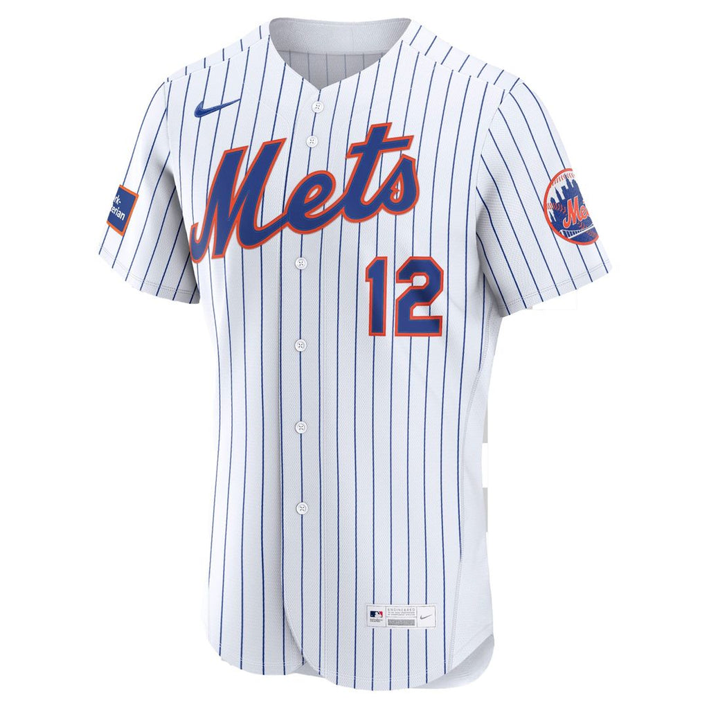 New York Mets Francisco Lindor Nike White Home Authentic Sponsor Patch Jersey product image 2, provided for visual reference