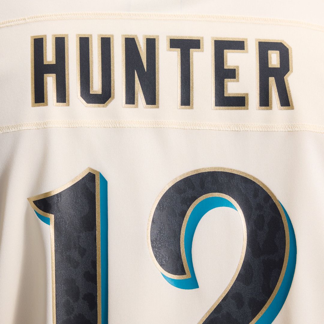 Jacksonville Jaguars Travis Hunter Nike Natural 2026 Rivalries Collection Game Jersey product image 18, provided for visual