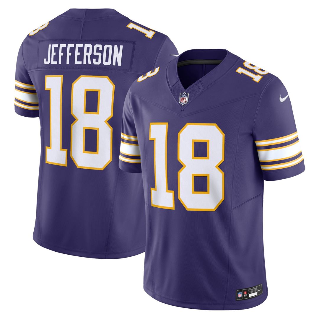 Minnesota Vikings Justin Jefferson Nike Purple Vapor F.U.S.E. Limited Jersey product image 1, provided for visual reference