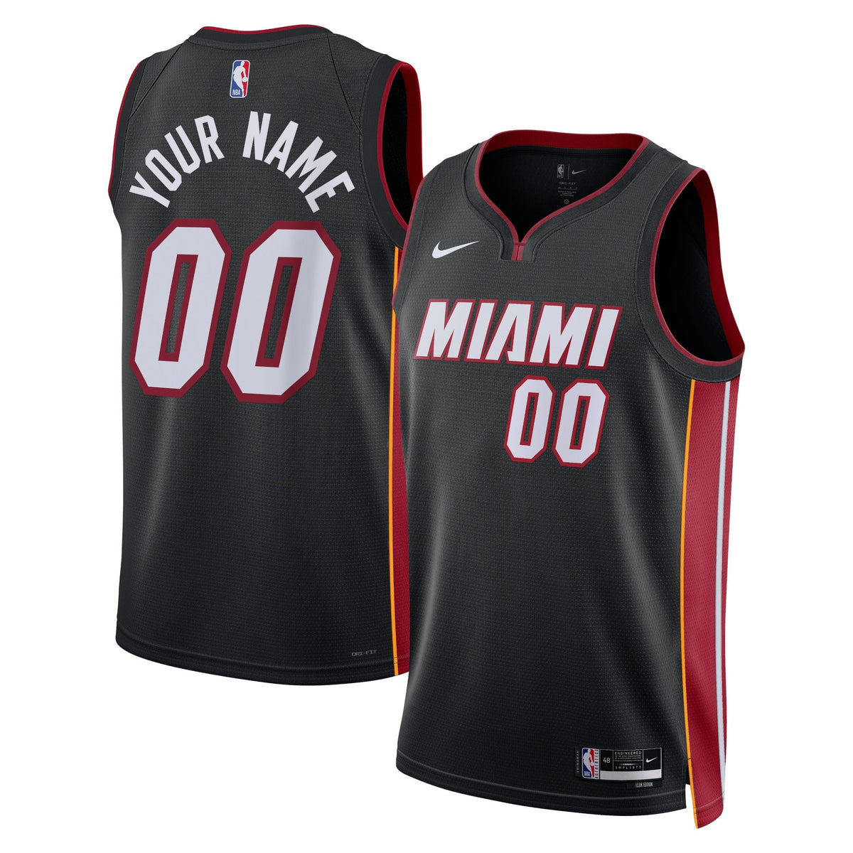 Miami Heat Nike Icon Swingman Jersey - Custom - Unisex product image 1, provided for visual reference and product detail