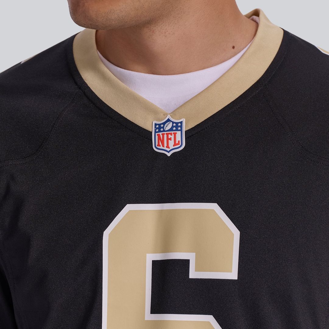 New Orleans Saints Tyler Shough Nike Black Game Jersey product image 8, provided for visual reference and product detail