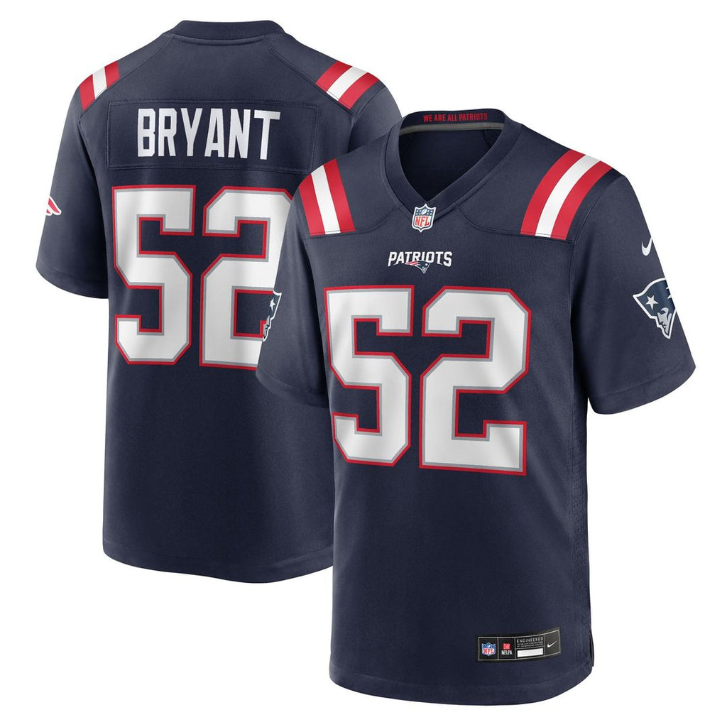 New England Patriots Marcus Bryant Nike Navy Team Game Jersey product image 1, provided for visual reference and product