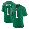 Philadelphia Eagles Jalen Hurts Nike Kelly Green Alternate Game Player Jersey product image 1, provided for visual reference
