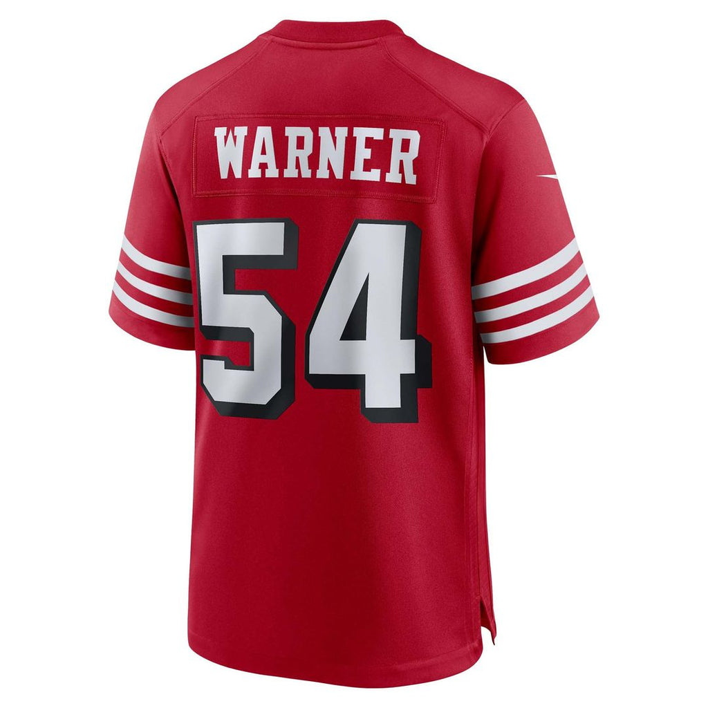 San Francisco 49ers Fred Warner Nike Scarlet Alternate Game Jersey product image 3, provided for visual reference and