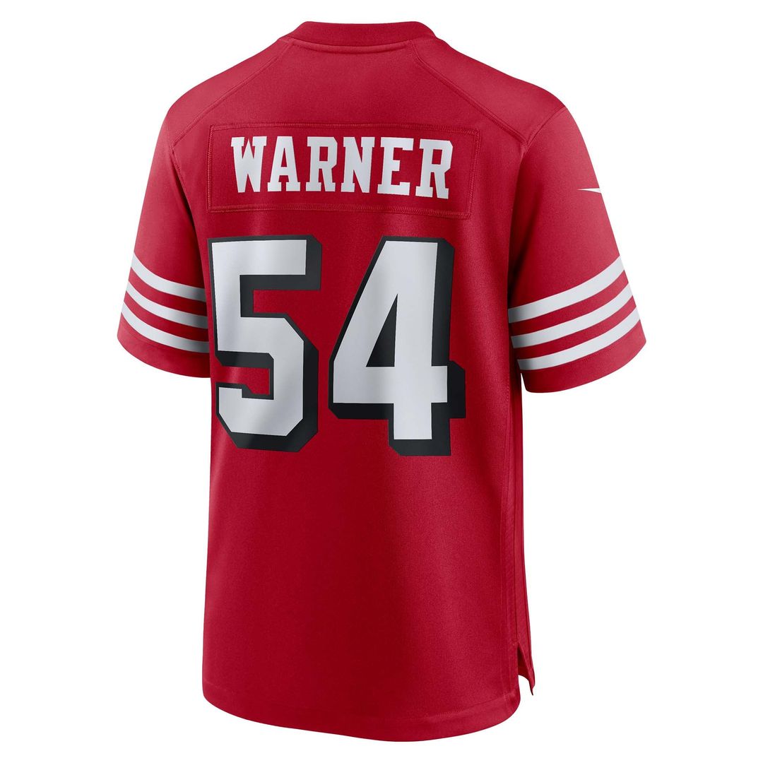 San Francisco 49ers Fred Warner Nike Scarlet Alternate Game Jersey product image 3, provided for visual reference and