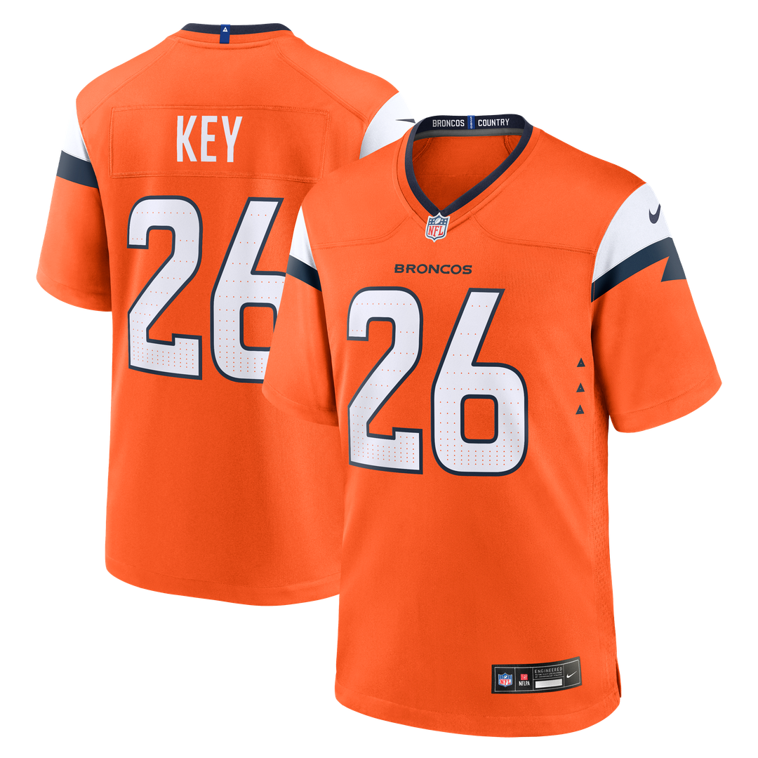 Denver Broncos Devon Key Nike Orange Team Game Jersey product image 1, provided for visual reference and product detail