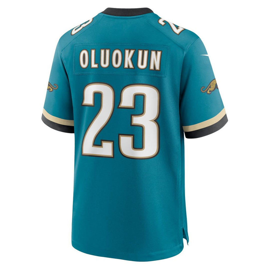 Jacksonville Jaguars Foye Oluokun Nike Teal Prowler Throwback Player Game Jersey product image 3, provided for visual