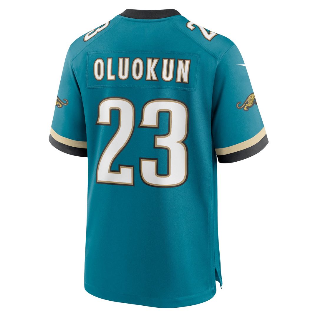 Jacksonville Jaguars Foye Oluokun Nike Teal Prowler Throwback Player Game Jersey product image 3, provided for visual