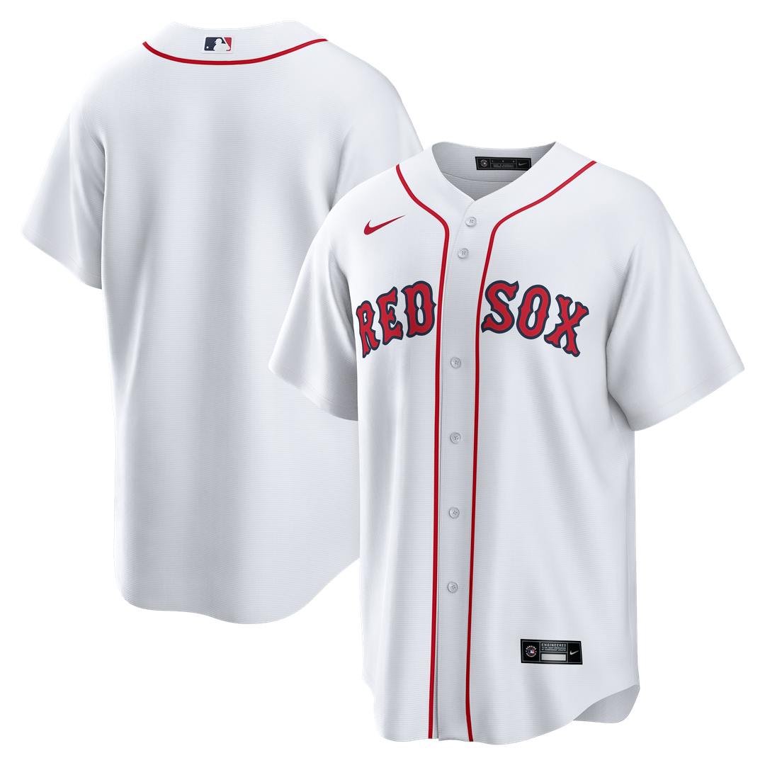 Boston Red Sox Nike White Home Big & Tall Replica Jersey product image 1, provided for visual reference and product detail