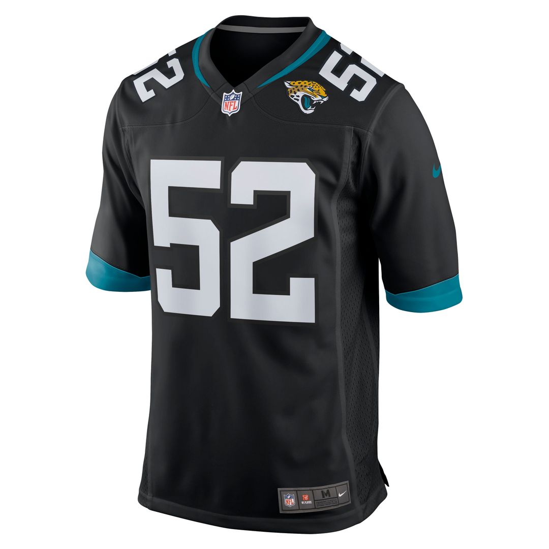 Jacksonville Jaguars DaVon Hamilton Nike Black Game Jersey product image 2, provided for visual reference and product detail