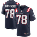 New England Patriots Bruce Armstrong Nike Navy Game Retired Player Jersey product image 1, provided for visual reference and