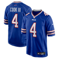 Buffalo Bills James Cook III Nike Royal Team Game Jersey product image 1, provided for visual reference and product detail
