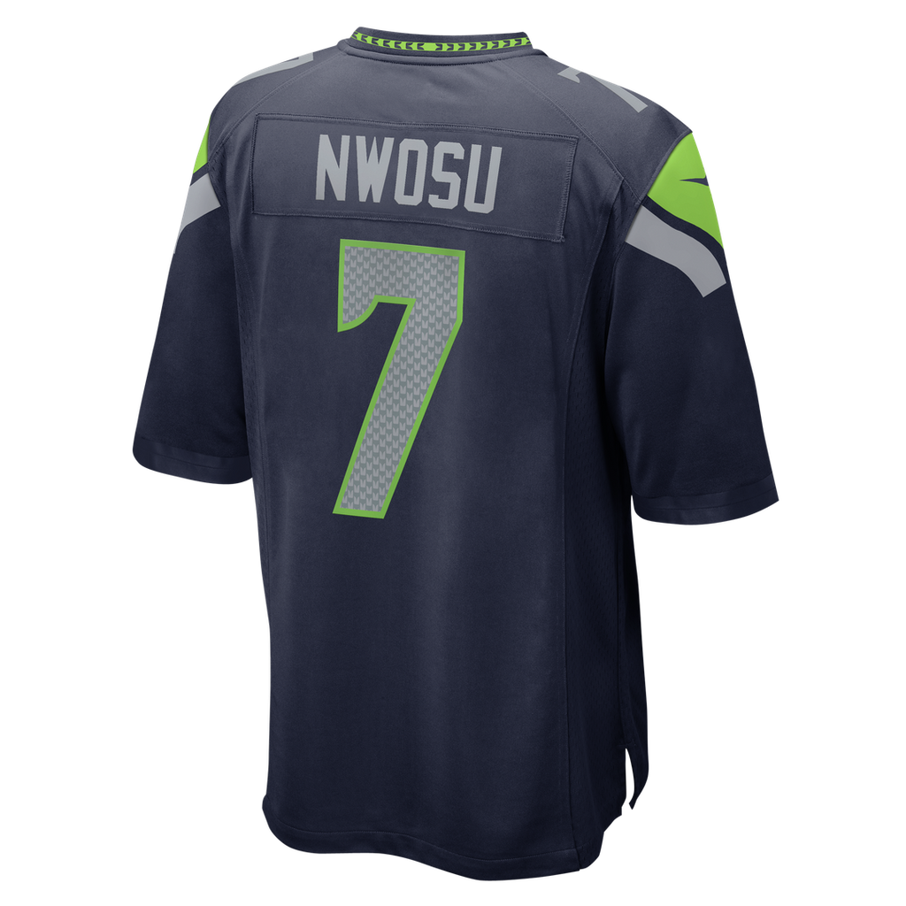 Seattle Seahawks Uchenna Nwosu Nike College Navy Team Game Jersey product image 3, provided for visual reference and product