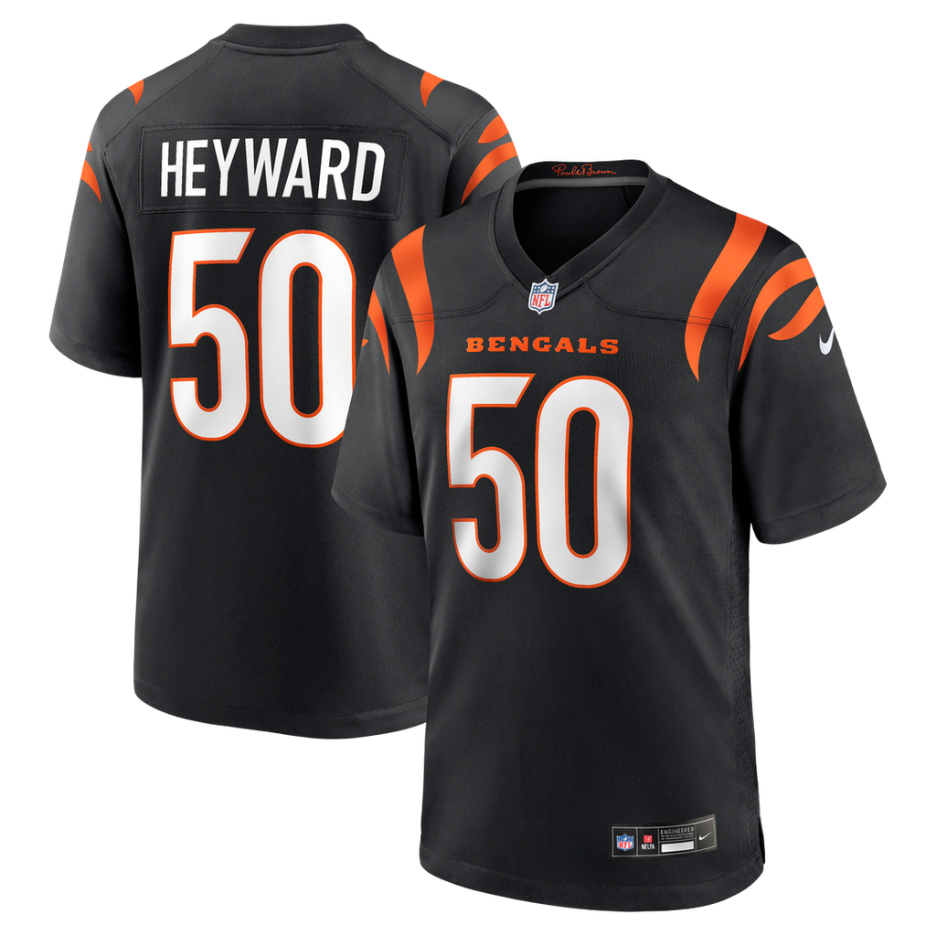Cincinnati Bengals Shaka Heyward Nike Black Team Game Jersey product image 1, provided for visual reference and product