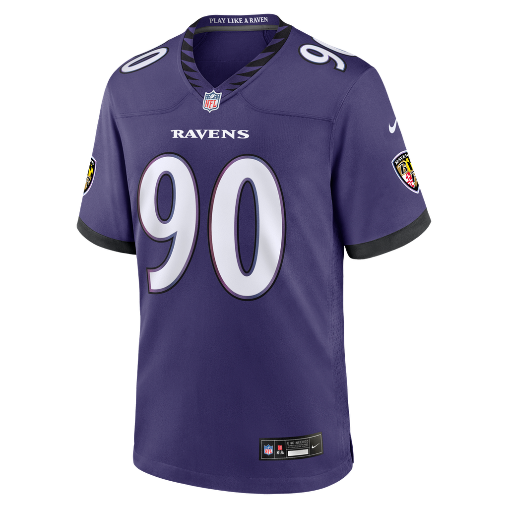 Baltimore Ravens Aeneas Peebles Nike Purple Team Game Jersey product image 2, provided for visual reference and product