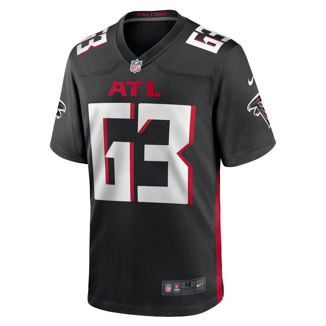 Atlanta Falcons Chris Lindstrom Nike Black Team Game Jersey product image 2, provided for visual reference and product