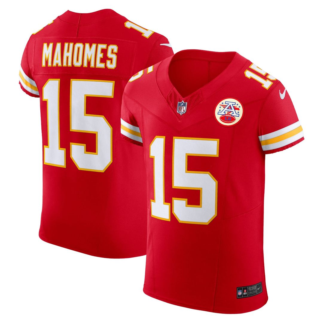 Kansas City Chiefs Patrick Mahomes Nike Red Team Vapor F.U.S.E. Elite Jersey product image 1, provided for visual reference
