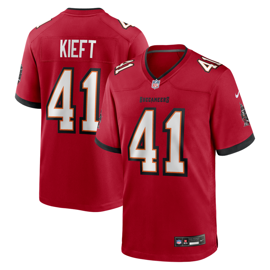 Tampa Bay Buccaneers Ko Kieft Nike Red Game Player Jersey product image 1, provided for visual reference and product detail
