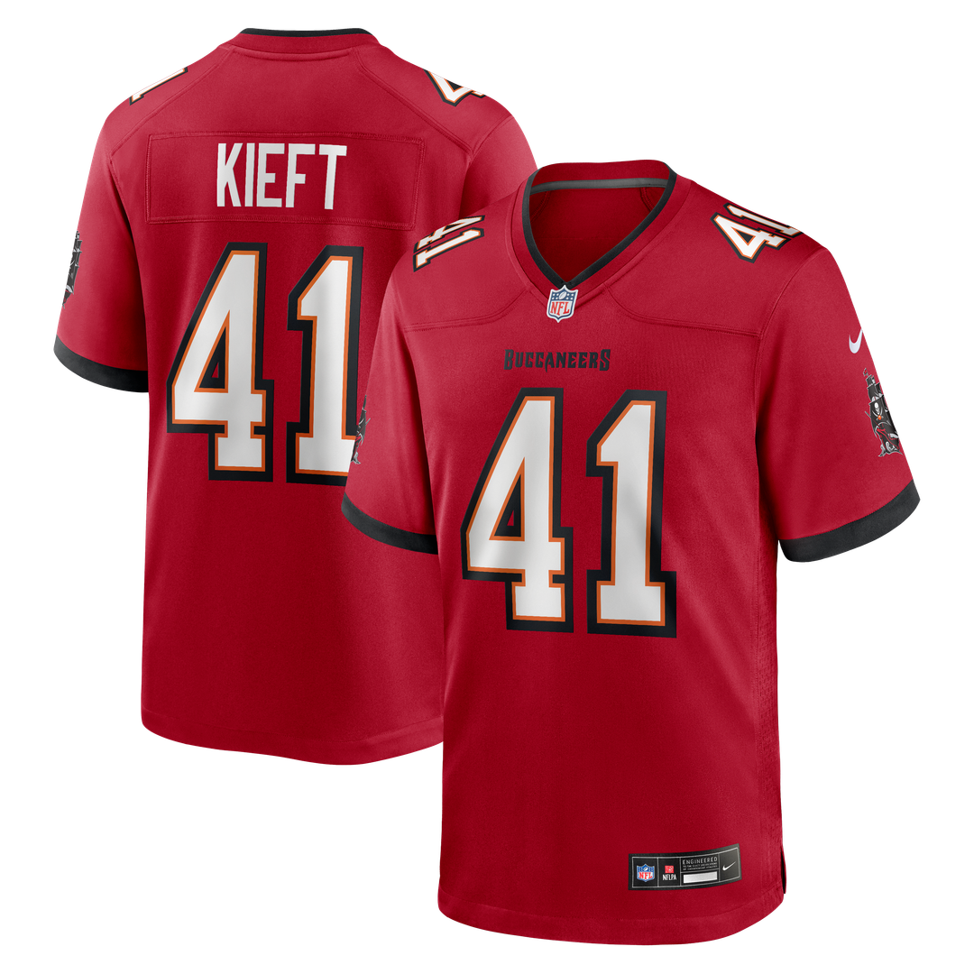 Tampa Bay Buccaneers Ko Kieft Nike Red Game Player Jersey product image 1, provided for visual reference and product detail
