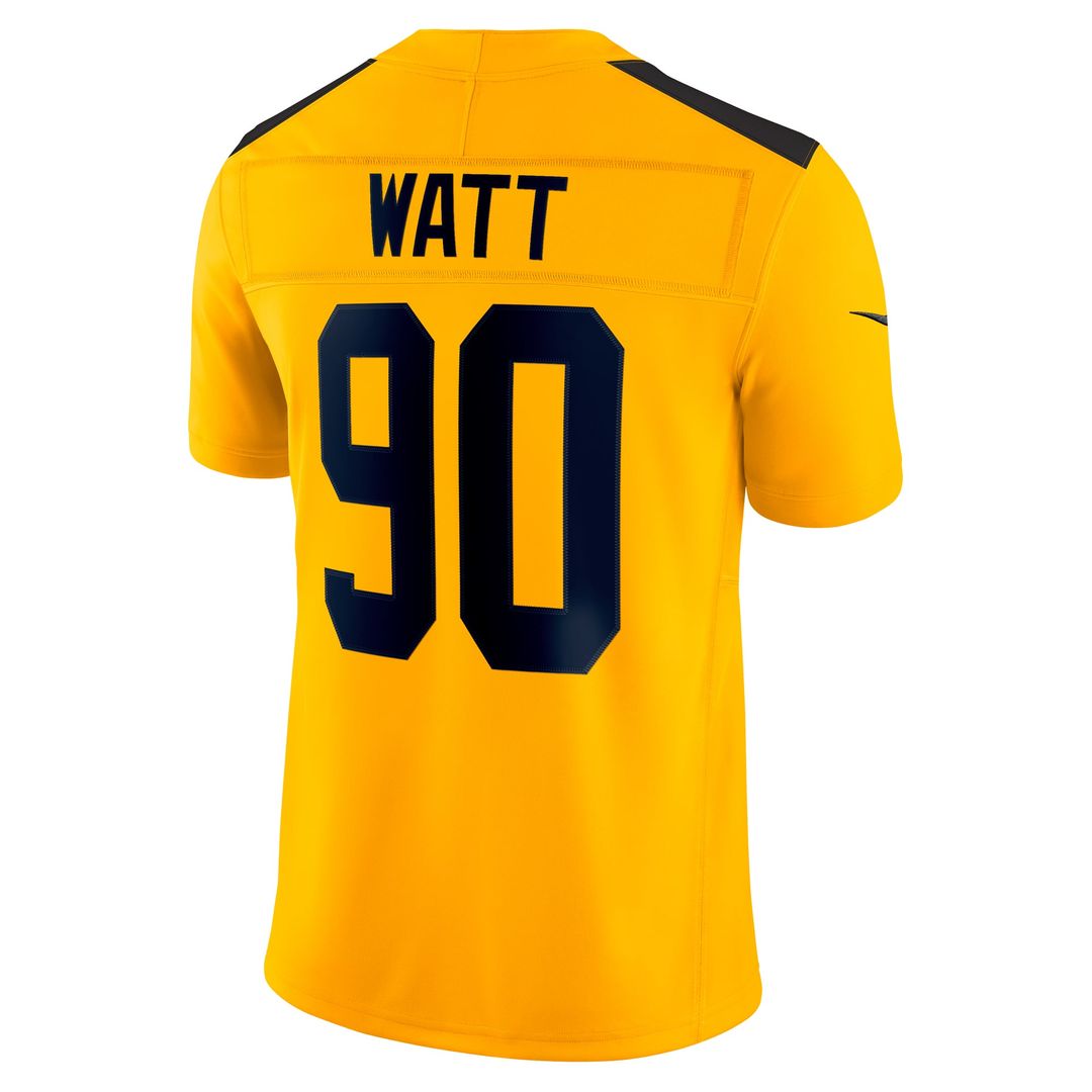 Pittsburgh Steelers T.J. Watt Nike Gold Alternate Vapor F.U.S.E. Limited Jersey product image 3, provided for visual