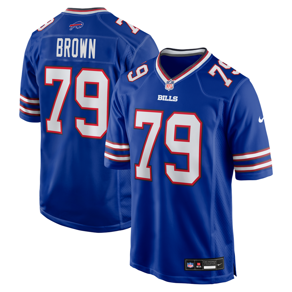 Buffalo Bills Ruben Brown Nike Royal Game Retired Player Jersey product image 1, provided for visual reference and product
